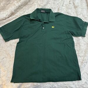 MASTERS Collection Green Mens Polo Shirt 60s Two Ply Mercerized Size Large L